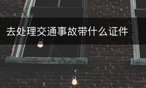 去处理交通事故带什么证件