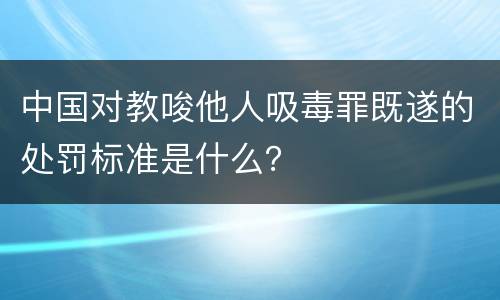 中国对教唆他人吸毒罪既遂的处罚标准是什么？