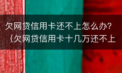 欠网贷信用卡还不上怎么办？（欠网贷信用卡十几万还不上怎么办）