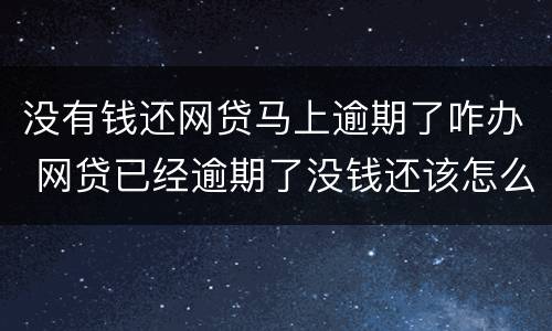 没有钱还网贷马上逾期了咋办 网贷已经逾期了没钱还该怎么办