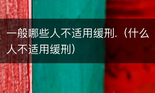 一般哪些人不适用缓刑.（什么人不适用缓刑）