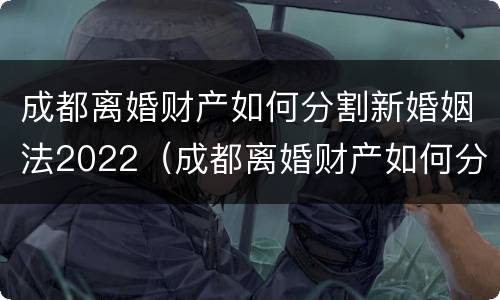 成都离婚财产如何分割新婚姻法2022（成都离婚财产如何分割新婚姻法2022规定）