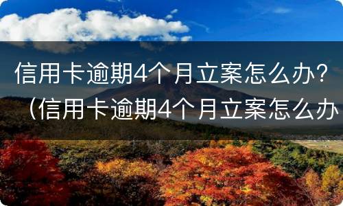 信用卡逾期4个月立案怎么办?（信用卡逾期4个月立案怎么办理）