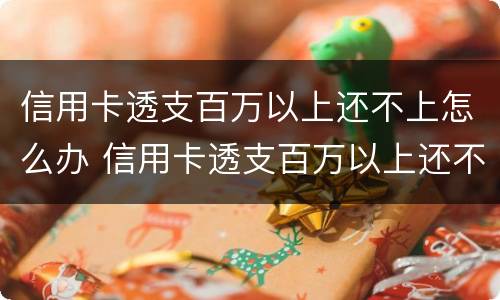 信用卡透支百万以上还不上怎么办 信用卡透支百万以上还不上怎么办呢