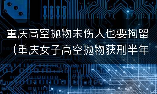 重庆高空抛物未伤人也要拘留（重庆女子高空抛物获刑半年）