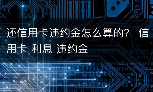 还信用卡违约金怎么算的？ 信用卡 利息 违约金