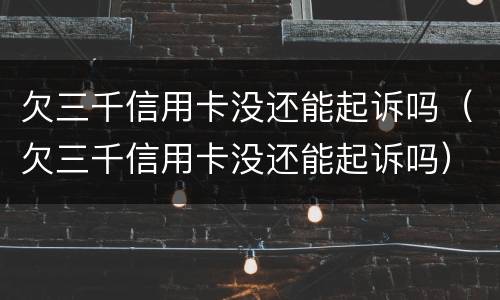 欠三千信用卡没还能起诉吗（欠三千信用卡没还能起诉吗）