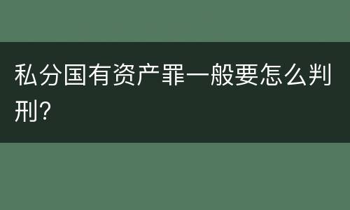 私分国有资产罪一般要怎么判刑?