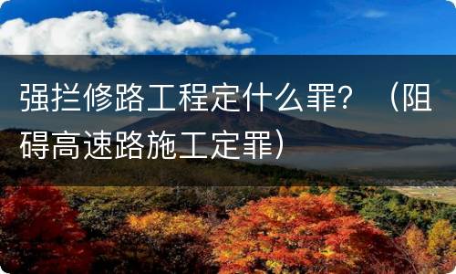 强拦修路工程定什么罪？（阻碍高速路施工定罪）