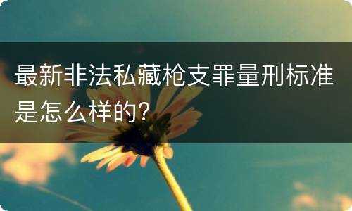 最新非法私藏枪支罪量刑标准是怎么样的?