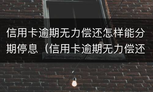 信用卡逾期无力偿还怎样能分期停息（信用卡逾期无力偿还怎样能分期停息还款）