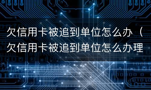 欠信用卡被追到单位怎么办（欠信用卡被追到单位怎么办理）
