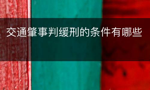 交通肇事判缓刑的条件有哪些