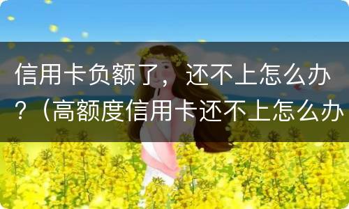 信用卡负额了，还不上怎么办?（高额度信用卡还不上怎么办）