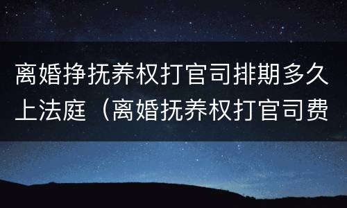 离婚挣抚养权打官司排期多久上法庭（离婚抚养权打官司费用）