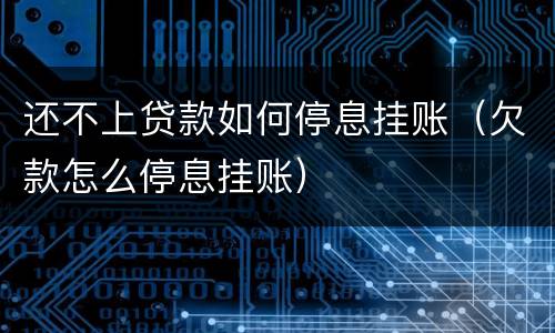 还不上贷款如何停息挂账（欠款怎么停息挂账）
