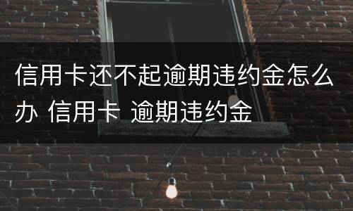 信用卡还不起逾期违约金怎么办 信用卡 逾期违约金