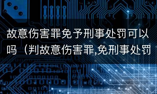 故意伤害罪免予刑事处罚可以吗（判故意伤害罪,免刑事处罚的意思）
