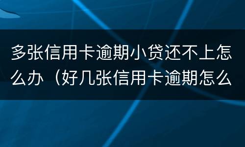 多张信用卡逾期小贷还不上怎么办（好几张信用卡逾期怎么办）