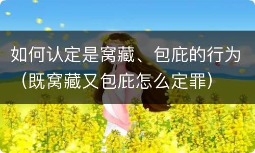 如何认定是窝藏、包庇的行为（既窝藏又包庇怎么定罪）