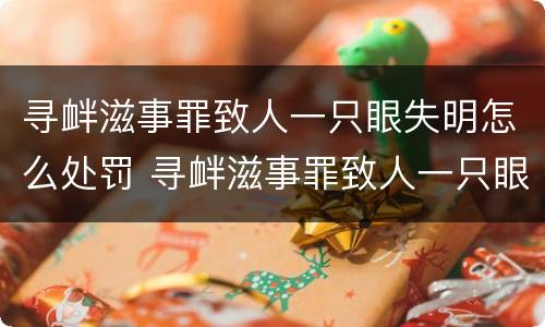 寻衅滋事罪致人一只眼失明怎么处罚 寻衅滋事罪致人一只眼失明怎么处罚