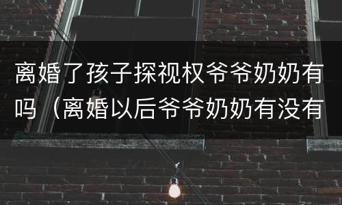 离婚了孩子探视权爷爷奶奶有吗（离婚以后爷爷奶奶有没有探视权）