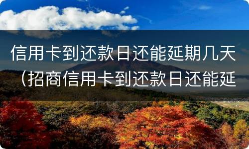 信用卡到还款日还能延期几天（招商信用卡到还款日还能延期几天）