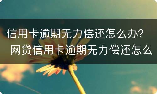 信用卡逾期无力偿还怎么办？ 网贷信用卡逾期无力偿还怎么办