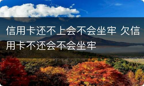信用卡还不上会不会坐牢 欠信用卡不还会不会坐牢