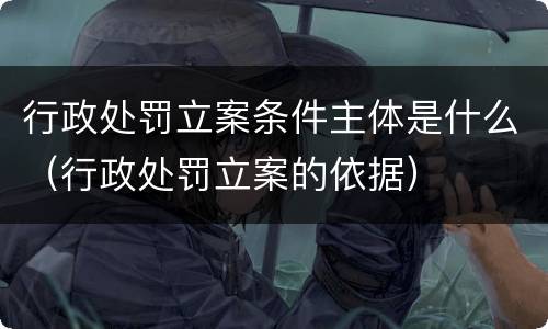 行政处罚立案条件主体是什么（行政处罚立案的依据）