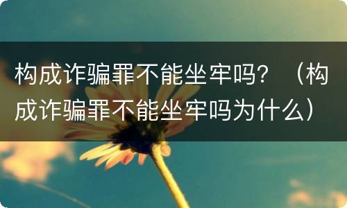 构成诈骗罪不能坐牢吗？（构成诈骗罪不能坐牢吗为什么）