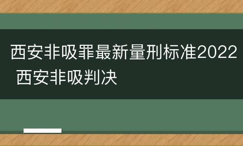 西安非吸罪最新量刑标准2022 西安非吸判决