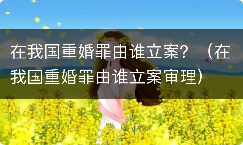 在我国重婚罪由谁立案？（在我国重婚罪由谁立案审理）
