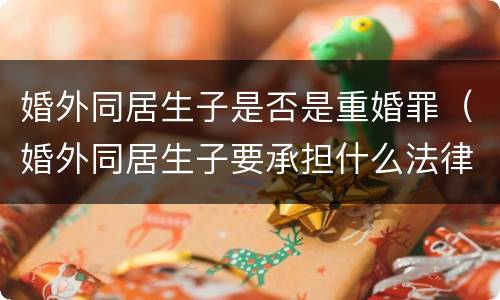 婚外同居生子是否是重婚罪（婚外同居生子要承担什么法律责任）