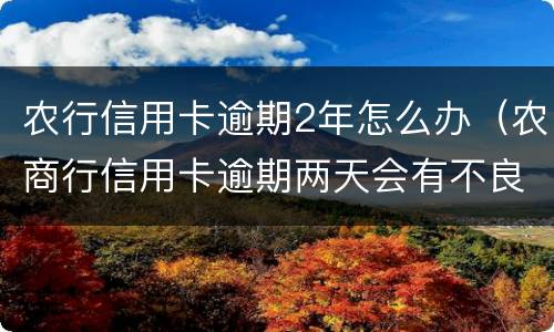 农行信用卡逾期2年怎么办（农商行信用卡逾期两天会有不良记录吗）