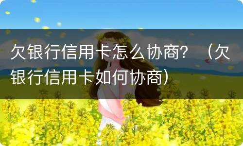 欠银行信用卡怎么协商？（欠银行信用卡如何协商）
