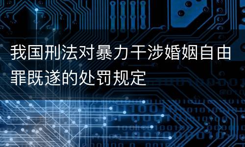我国刑法对暴力干涉婚姻自由罪既遂的处罚规定