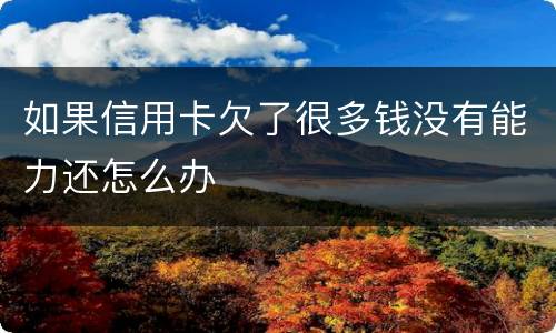 如果信用卡欠了很多钱没有能力还怎么办