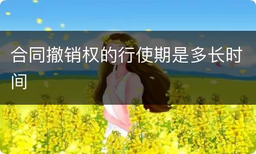 合同撤销权的行使期是多长时间