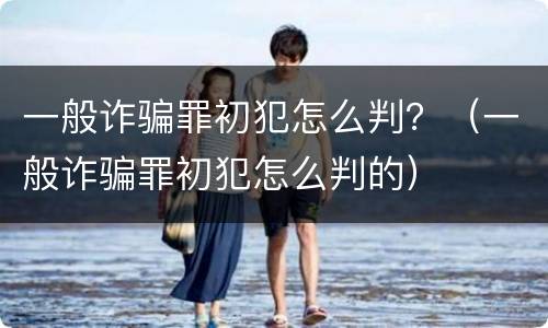 一般诈骗罪初犯怎么判？（一般诈骗罪初犯怎么判的）
