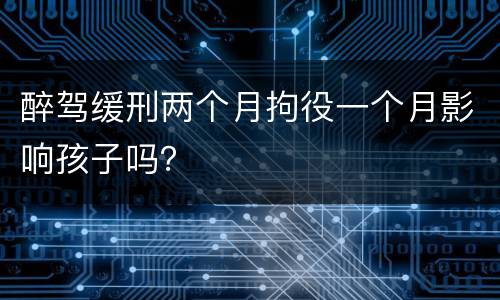 醉驾缓刑两个月拘役一个月影响孩子吗？