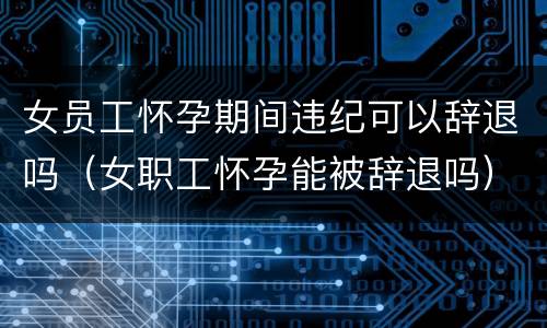 女员工怀孕期间违纪可以辞退吗（女职工怀孕能被辞退吗）