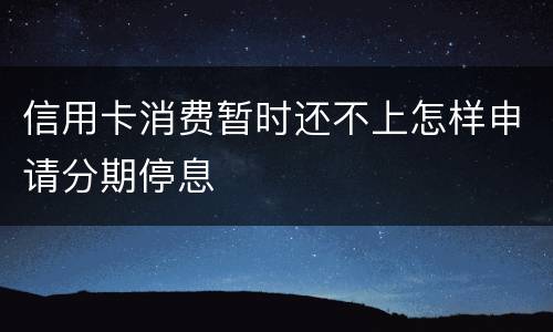信用卡消费暂时还不上怎样申请分期停息