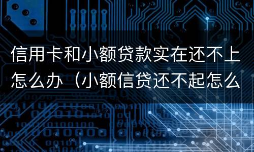 信用卡和小额贷款实在还不上怎么办（小额信贷还不起怎么办）
