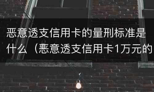 恶意透支信用卡的量刑标准是什么（恶意透支信用卡1万元的量刑标准）
