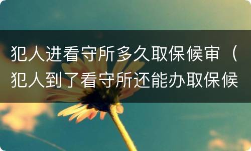 犯人进看守所多久取保候审（犯人到了看守所还能办取保候审）
