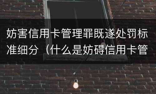 妨害信用卡管理罪既遂处罚标准细分（什么是妨碍信用卡管理罪）