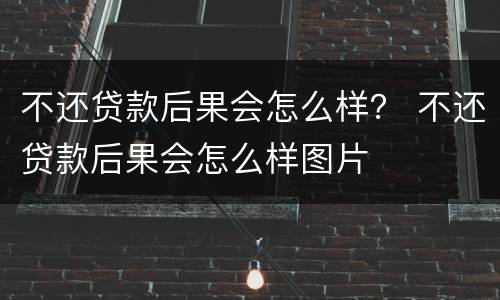 不还贷款后果会怎么样？ 不还贷款后果会怎么样图片