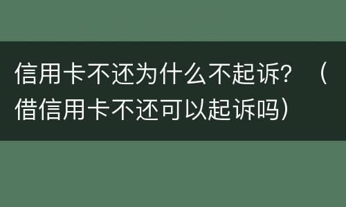 信用卡不还为什么不起诉？（借信用卡不还可以起诉吗）