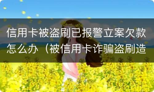 信用卡被盗刷已报警立案欠款怎么办（被信用卡诈骗盗刷造成的逾期）